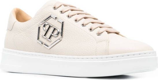 Philipp Plein low-top leather sneakers Neutrals