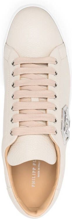 Philipp Plein low-top leather sneakers Neutrals