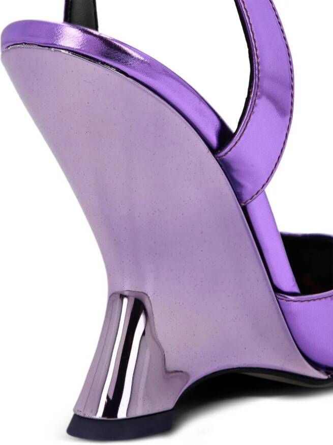Philipp Plein Mirror Decollete leather pumps Purple