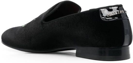 Philipp Plein Money velvet loafers Black