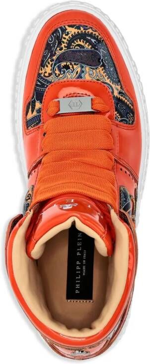 Philipp Plein Paisley high-top sneakers Orange