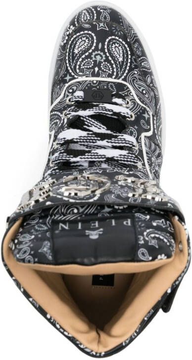 Philipp Plein paisley-print hi-top sneakers Black