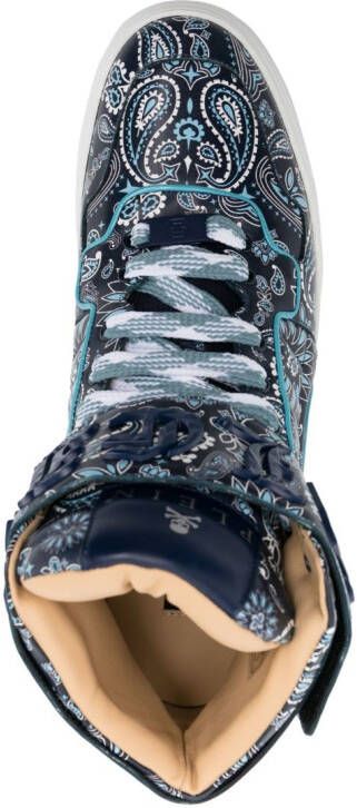 Philipp Plein paisley-print hi-top sneakers Blue