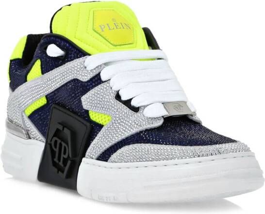 Philipp Plein Phantom Kick$ crystal-embellished sneakers Blue