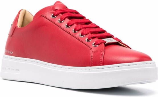 Philipp Plein red leather sneakers