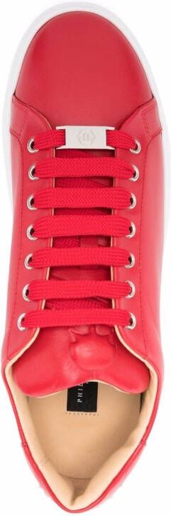 Philipp Plein red leather sneakers