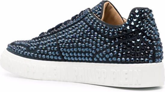 Philipp Plein rhinestone lace-up sneakers Blue