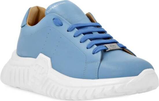Philipp Plein Runner Hexagon low-top leather sneakers Blue