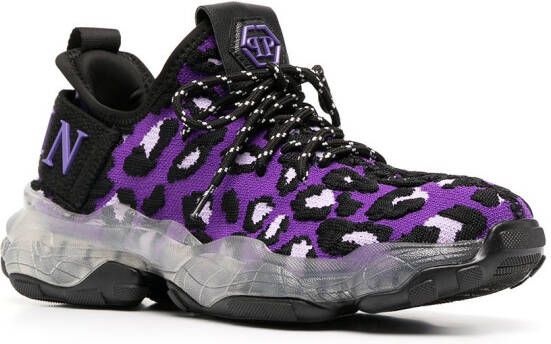 Philipp Plein Runner leopard-print sneakers Purple
