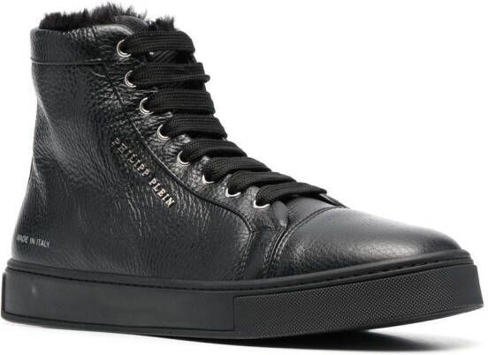 Philipp Plein shearling lined high-top sneakers Black