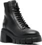 Philipp Plein shearling lined lace-up leather ankle boots Black - Thumbnail 2