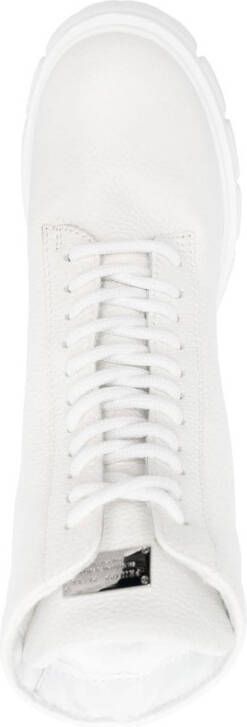 Philipp Plein shearling lined lace-up leather ankle boots White