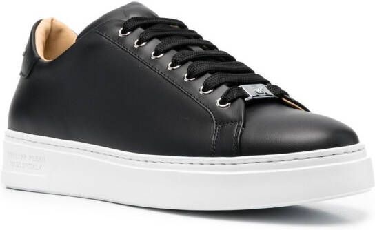 Philipp Plein Skull and Plein low-top leather sneakers Black