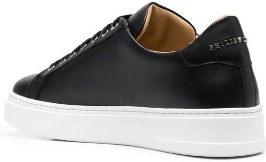 Philipp Plein Skull and Plein low-top leather sneakers Black