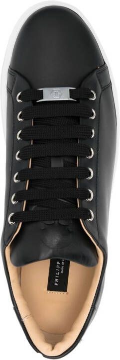 Philipp Plein Skull and Plein low-top leather sneakers Black