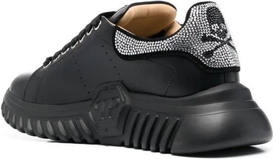 Philipp Plein Skull Bones leather sneakers Black