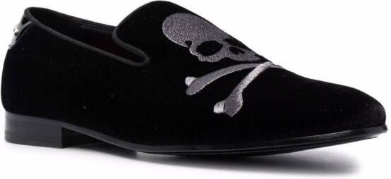 Philipp Plein skull print loafers Black