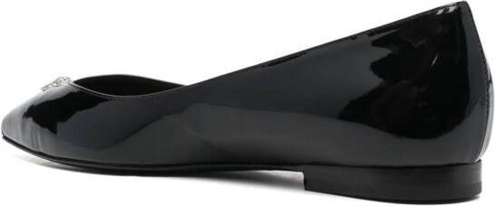 Philipp Plein skull-stud ballerina shoes Black