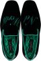 Philipp Plein slogan-embroidered velvet loafers Black - Thumbnail 4