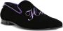 Philipp Plein slogan-embroidered velvet loafers Purple - Thumbnail 2
