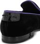 Philipp Plein slogan-embroidered velvet loafers Purple - Thumbnail 3