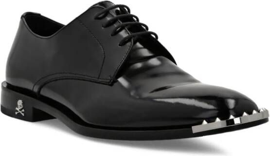 Philipp Plein spike-detail leather derby shoes Black