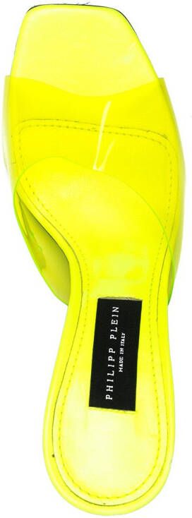 Philipp Plein square-toe heeled sandals Yellow