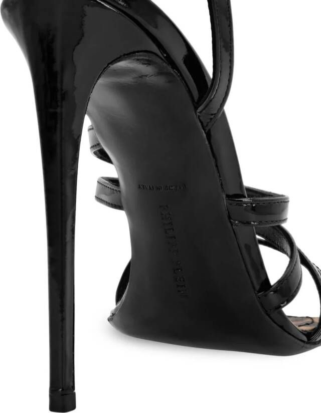 Philipp Plein square-toe patent leather sandals Black