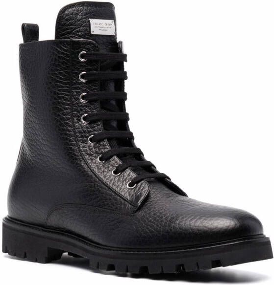 Philipp Plein star-studded leather boots Black