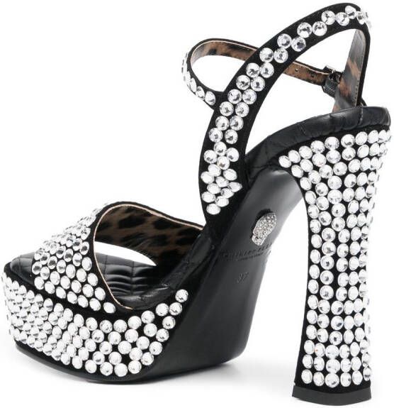 Philipp Plein Strass crystal-embellished 140mm sandals Black