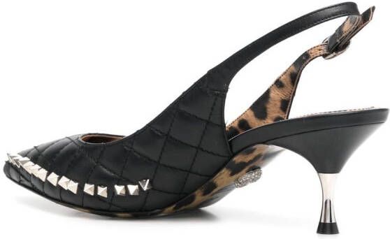 Philipp Plein stud-embellished mid-heeled pumps Black