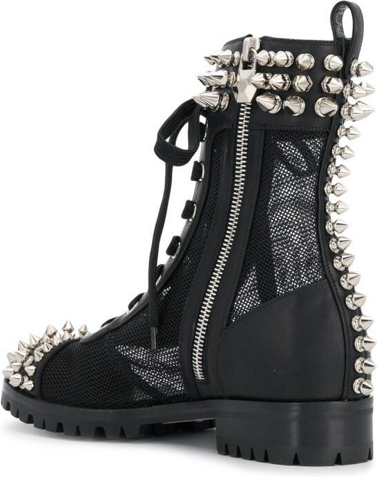 Philipp Plein studded 35mm lace-up boots Black