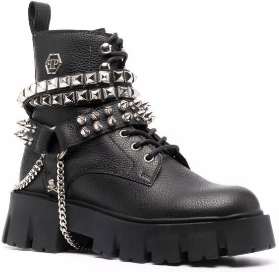 Philipp Plein studded boots Black