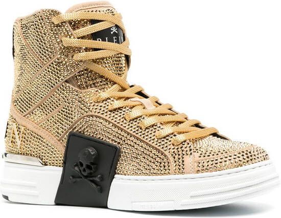 Philipp Plein studded high-top sneakers Gold