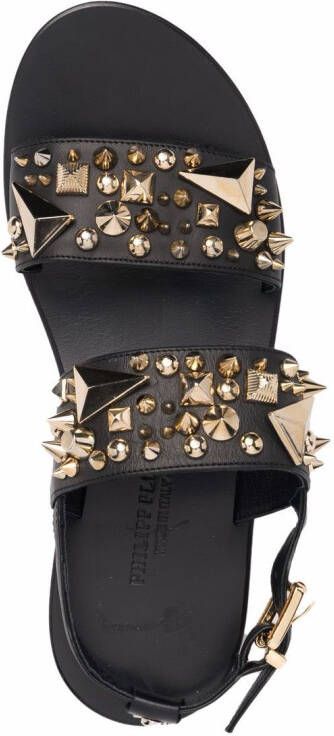 Philipp Plein studded leather sandals Black