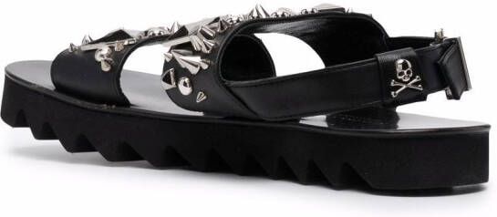Philipp Plein studded leather sandals Black