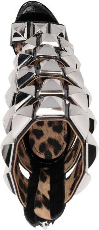 Philipp Plein studded leopard-print sandals Silver
