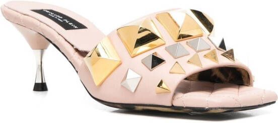 Philipp Plein studded square-toe sandals Pink