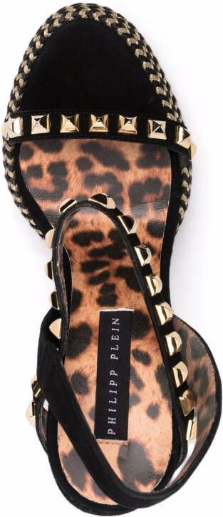 Philipp Plein studded wedge sandals Black