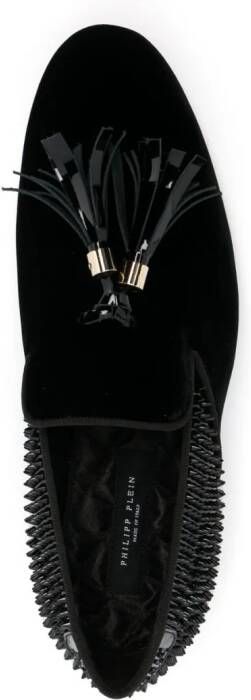 Philipp Plein Studs velvet loafers Black