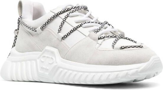 Philipp Plein suede-panelling low-top sneakers White