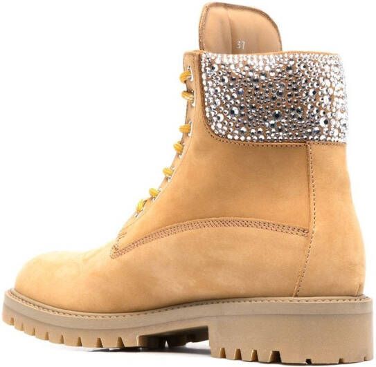 Philipp Plein The Hunter crystal embellished ankle boots Neutrals