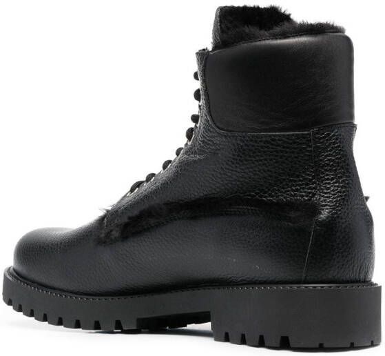 Philipp Plein The Hunter shearling lined leather boots Black