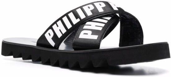 Philipp Plein TM Gummy leather slides Black