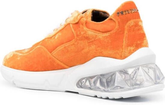 Philipp Plein velvet low-top sneakers Orange