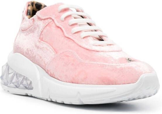Philipp Plein velvet low-top sneakers Pink