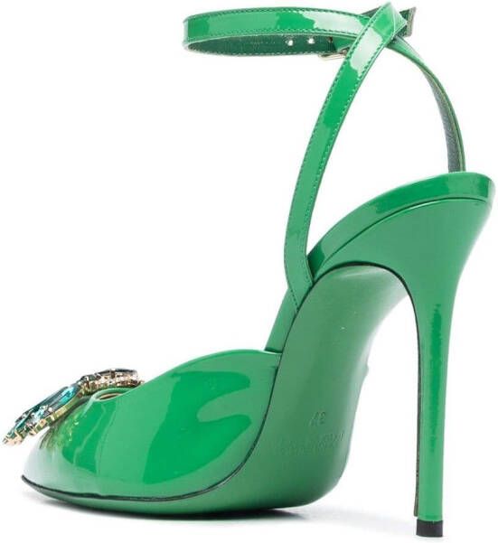 Philipp Plein vernice 110mm crystal-embellished pumps Green