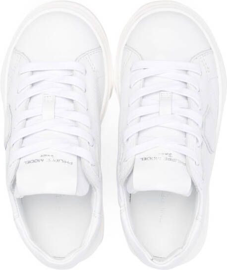 Philippe Model Kids embossed-logo patch leather sneakers White