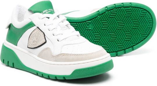 Philippe Model Kids logo-patch lace-up trainers White
