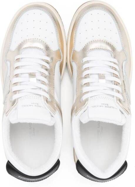 Philippe Model Kids logo-patch laminated sneakers White